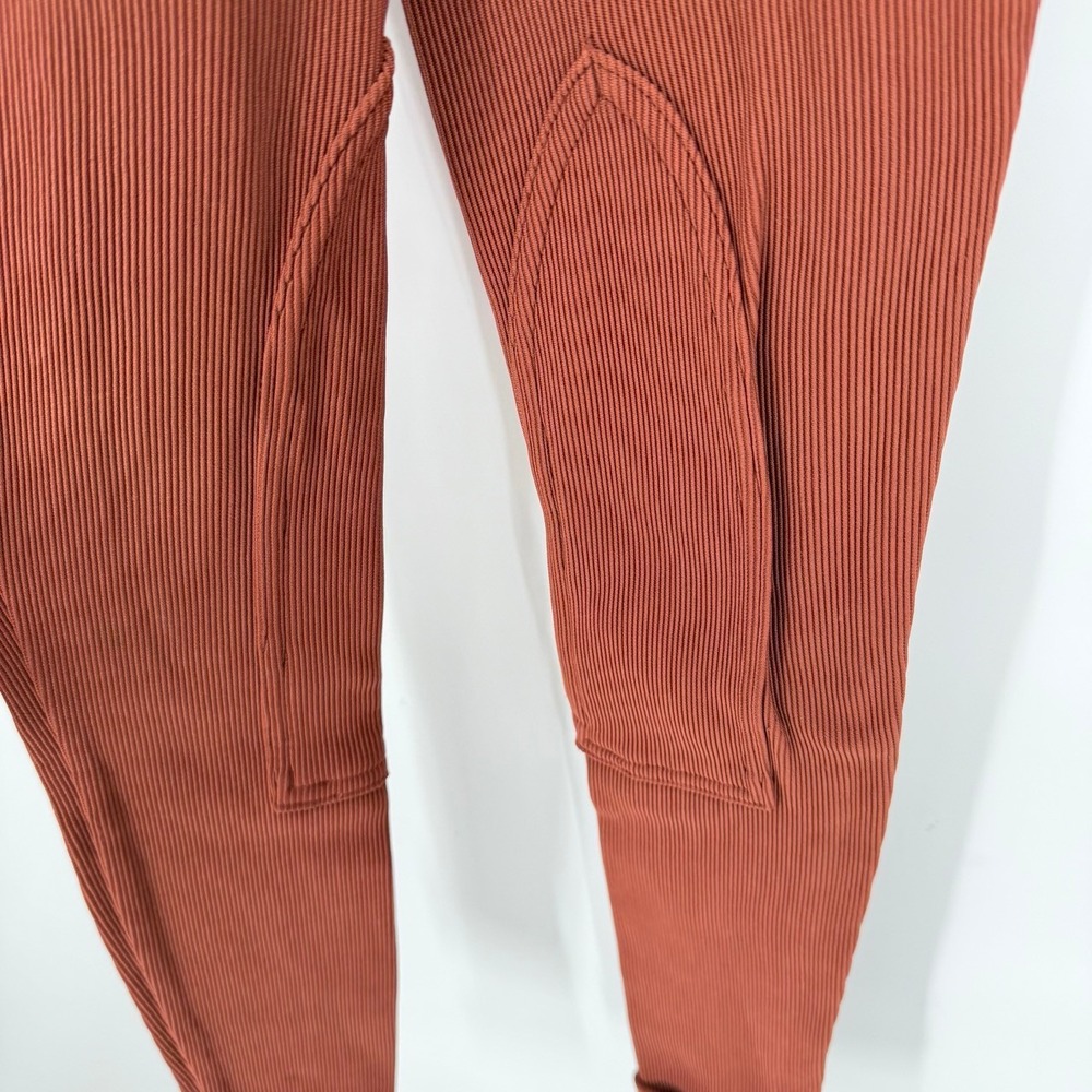 American Apparel Womens Size XS Riding Pant Henna Rust Ribbed High Waisted - Picture 7 of 10